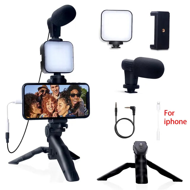 Kit Vlogging para Smartphone com Tripé