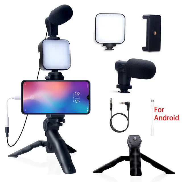 Kit Vlogging para Smartphone com Tripé