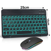 Teclado e mouse Bluetooth sem fio RGB.